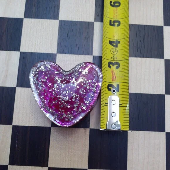 Pink Heart Box with Silver Flakes.💖 - Picture 8 of 9